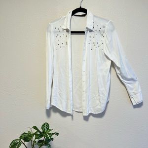 ZARA COLLARD BEADED TOP